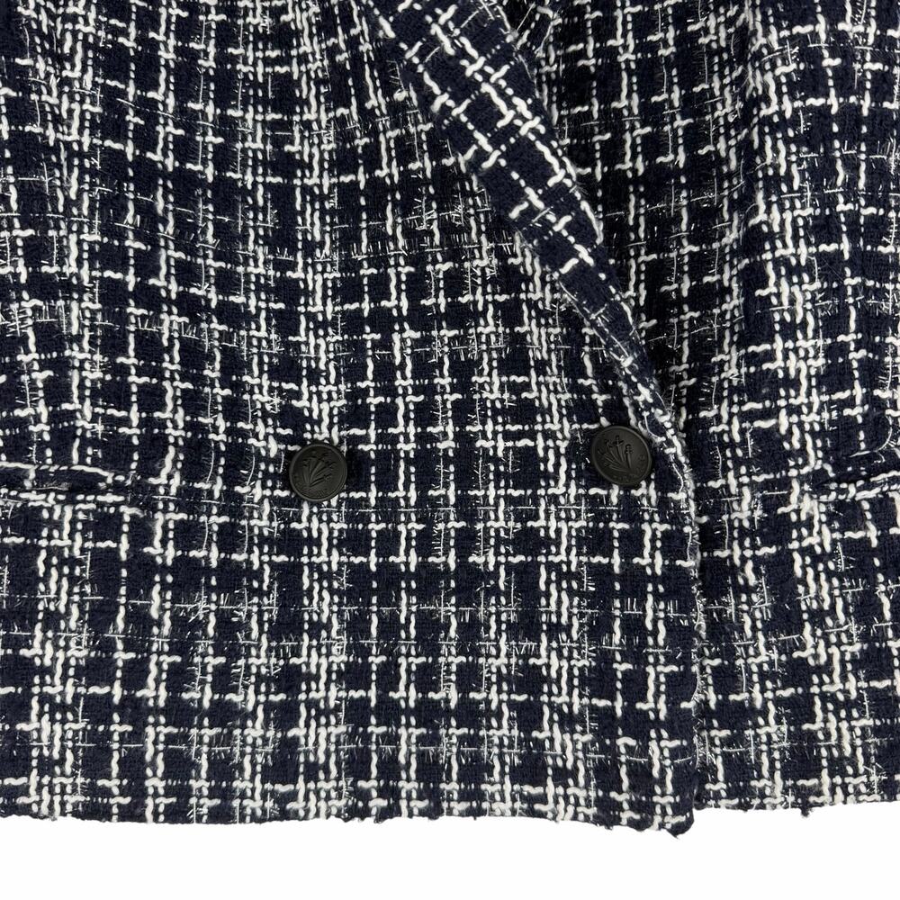 Rag & Bone Elvy Tweed Double Breasted Blazer Jacket Navy Size 12 - Picture 6 of 11
